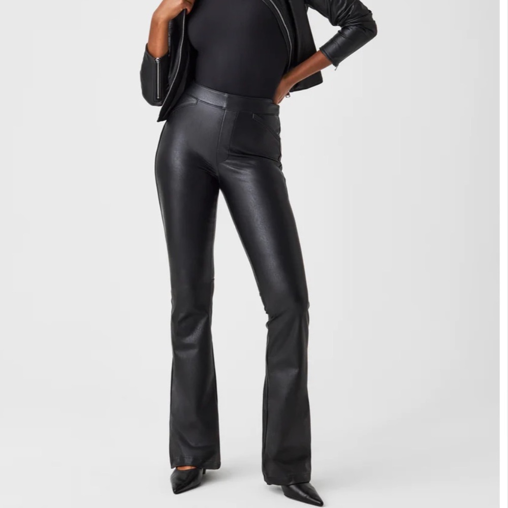 Spanx leather like flare pant